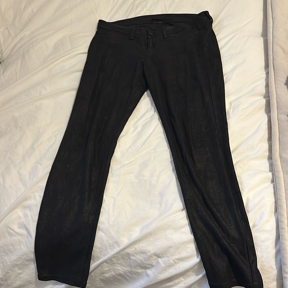 women's fade to blue black coated skinny pants sz 30